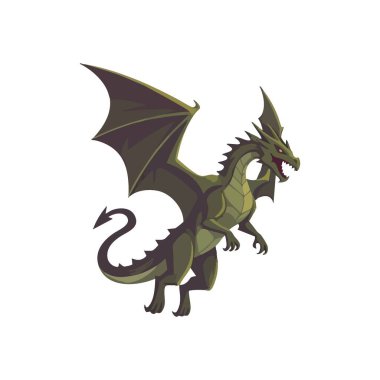 Vahşi Yeşil Ejder. Efsanevi kanatlı, delici gözleri ve sivri dişleri olan antik güçleri ve mistik fantezilerini somutlaştıran bir canavar. Büyüleyici bir yaratık..