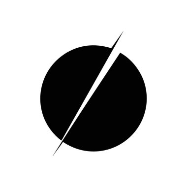 Soyut Sembol Yok. Saf beyaz köşegenli siyah bir küre içeren minimalist bir tasarım. Bu evrensel simge açıkça yasağı, hükümsüzlüğü veya kısıtlamayı iletir..