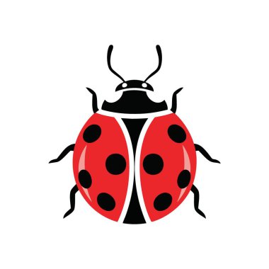 Büyüleyici Uğurböceği İllüstrasyonu. Siyah benekli bu canlı kırmızı böcek ikonu iyi şans ve doğal uyumu çağrıştırıyor. Çeşitli tasarımlar için mükemmel bir vektör grafiği..
