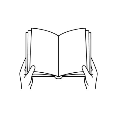 Eller açık kitap gibi. Öğrenme, bilgelik ve keşfin özünü aktaran, bir insanın geniş bir hacimdeki kavrayışını gösteren basit bir simge.