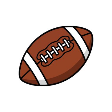 Kahverengi Amerikan Futbol Simgesi. Bu basit grafik, rekabetçi gridiron sporu ve atletik tutkuyu temsil eden russet domuz derisini içerir. Oyun günü temaları için ideal.