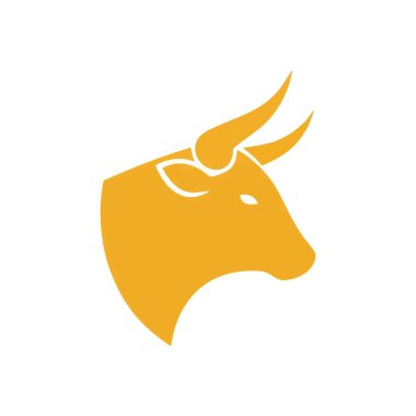 Altın Boğa Başlı Siluet Simgesi. Karanlık bir arkaplanda etkili kehribar amblemi ham gücü, finansal refahı ve kalıcı kararlılığı simgeliyor..