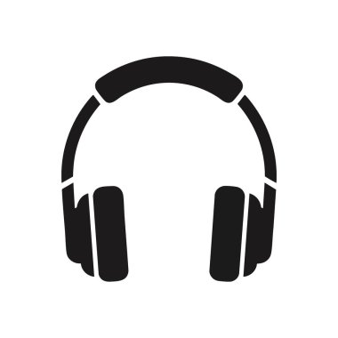 Klasik Kulaklık Sembolü. Ses kulaklığı tasvir eden parlak siyah bir grafik. Ses, müzik ya da teknik tasarım için mükemmel. Odaklanmayı ve etkileyici bir sonik deneyimi çağrıştırıyor..
