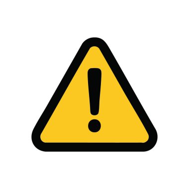 Sarı Uyarı Ünlem Sembolü. Simsiyah bir leke içeren canlı, altın üçgen grafik. Bu işaret uyanıklığı, potansiyel tehlikeyi ve önemli bilgiyi gösteriyor. Güvenlik için mükemmel..