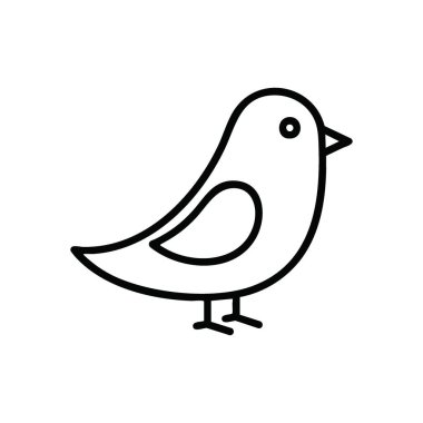 Çekici Küçük Kuş İllüstrasyonu. Enfes minik kuş yaratık grafiği temiz çizgi sanat tarzına sahiptir. Masumiyeti, hafifliği ve doğayı somutlaştırıyor. Çeşitli tasarım için ideal..