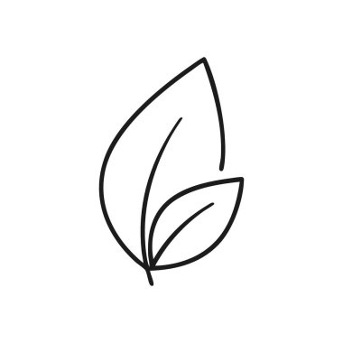 Zarif Minimal Yaprak Simgesi. Karanlık bir tuvalde organik botanik şekillerin temiz vektör çizimi. Saflık, büyüme ve çevresel sürdürülebilirlik kavramlarını iletir.