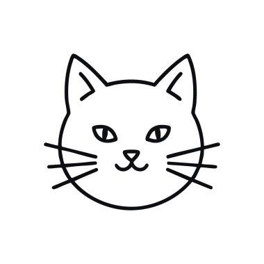 Şirin Kedi Yüzlü Simge. Nazik bakışlı evcil bir hayvanın, karanlık bir arka planda çekilmiş sevimli bir tasviri. Huzurlu ve sevecen bir ruh hali sergiliyor.