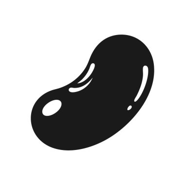 Siyah Jöleli Şeker Tasarımı. Basit bir monokrom şekerleme grafiği. Bu tatlı amblem neşe, hoşgörü, lezzetli ikramlar ve hoş çocukluk anılarını simgeliyor..