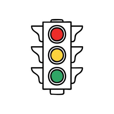 Trafik Işığı Sinyali. Bu canlı yol kontrol aparatı güvenlik ve kentsel yön için hayati önem taşıyan dur, bekle ve git göstergelerini gösteriyor. Düzeni ve hareketi temsil eder..