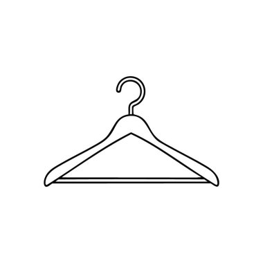 Beyaz Elbise Askısı En Küçük Simgesi. Karanlık arka plandaki bu gösterişli giysi, modern modayı, perakende organizasyonunu ve temel gardırop aksesuarlarını temsil ediyor. Tasarım projeleri için mükemmel.