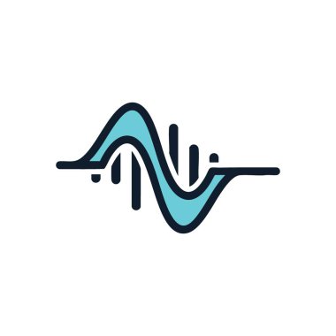 Dinamik Ses Dalga Biçimi Simgesi. Bu canlı akustik sinyal grafiği işitsel işleme ya da veri akışını temsil eder. Teknoloji, müzik ve analiz görselleri için ideal.