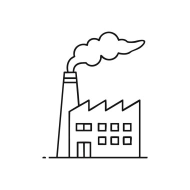 Fabrika Binası duman yayıyor. Etkin bir bacası olan sanayi bölgesinin temiz bir grafik temsili. Çıktı, gelişme ve çevresel kaygıları sembolize eder.