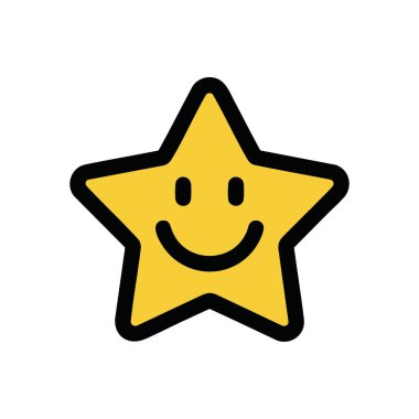 Gülümseyen Sarı Yıldız Simgesi. Yüksek kaliteyi ya da başarıyı temsil eden neşeli bir altın rozet. Olumlu geri bildirim, adam kayırma veya üst düzey tanıma için ideal.