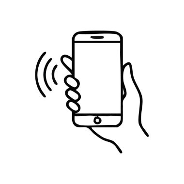 Aktaran Dalgalarla Cep Telefonu Eli. Bir insan avuç içi, radyo frekansları yayan çağdaş taşınabilir bir aleti kavrıyor. Bu modern dijital etkileşimi ve küresel bağlantıyı sembolize eder.