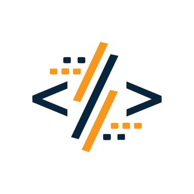 Software Coding Programming Icon. Abstract emblem representing web application development and digital transformation. It conveys innovation, technological advancement, and the future of online data. clipart svg vector 