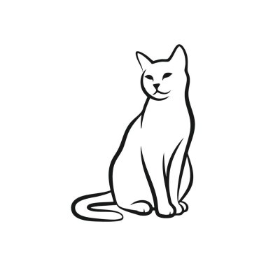 Zarif Beyaz Kedi Silueti. Koyu bir uçuruma karşı bembeyaz yapılmış, evcil bir kedinin şık bir tasviri. Bu sanatsal tasvir sükunetin özünü yansıtıyor..