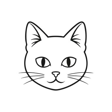 Sevimli Kedi Avatar Grafiği. Evcil bir hayvanın yüzünün büyüleyici bir monokrom çizimi. Bu zarif tasarım, tasarım elementleri veya evcil hayvan temaları için ideal sakinliği somutlaştırır.