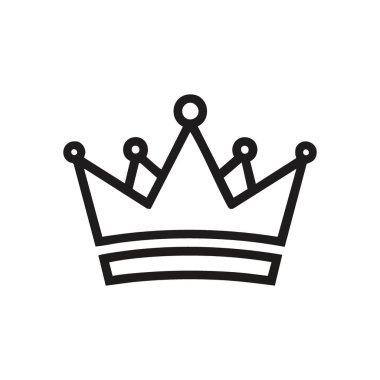 Kraliyet Başlığı Taslak Simgesi. Minimalist bir hükümdar aksesuarı. Bu temiz vektör tasarımı gücü, egemenliği, zaferi ve yüksek kaliteyi temsil eder..