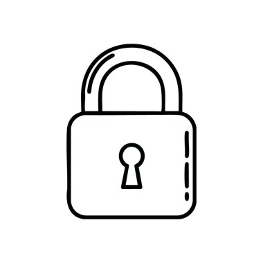 Modern güvenlik asma kilit sembolü. Koyu arkaplandaki temiz beyaz kilit güçlü dijital korumayı temsil ediyor. Veri koruması, çevrimiçi gizlilik ve güvenli erişim için mükemmel.