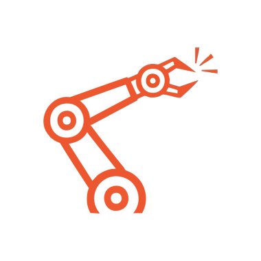 Robotik Kol Teknolojisi Grafiği. Gösterişli bir illüstrasyon, otomasyonu, hassas mühendisliği ve gelecekteki imalat gelişmelerini sembolize eden modern bir endüstriyel manipülatörü tasvir ediyor..