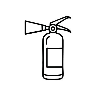 Yangın söndürme ikonu. Bu grafik hayati bir güvenlik aracını temsil ediyor, acil durumlar ve tehlike önleme için hazır olmayı sembolize ediyor.