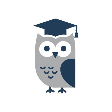 Bilge Baykuş Mezuniyet Şapkası Giyiyor. Çekici akademik kümes hayvanı zekayı ve başarıyı sembolize eder. Eğitim temaları, öğrenim, üniversite veya okulla ilgili içerik için mükemmel.