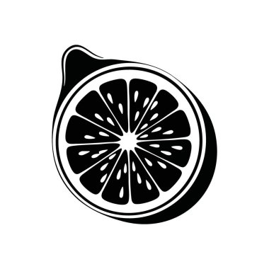 Modern Citrus Meyve Dilimi Vektörü. Beyaz limon ya da limon dilimi. Bu canlı grafik tasarımı sağlık, tazelik ve enerjik enerjiyi temsil ediyor. Modern markalaşma için ideal.