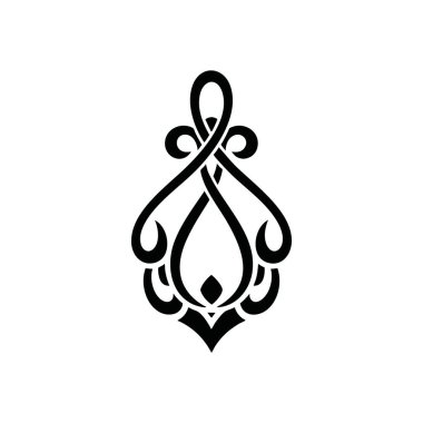 Zarif Soyut Flourish. Çarpıcı kıvrımlı bir sanat eseri, bu siyah dekoratif desen zarif bir güzellik hissi yayıyor. Dengeli şekli uyumu ve zamansız zanaatı temsil eder..