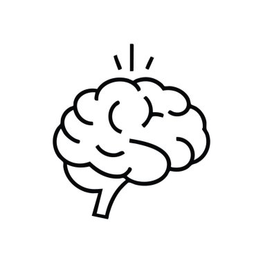 Beyin Fikri Kıvılcım Simgesi. Bu canlı grafik, yeni kavramlarla kıvılcım saçan canlı bir zekayı tasvir ediyor. Yaratıcılığı, yenilikçi düşünceyi ve zihinsel buluşları sembolize eder..