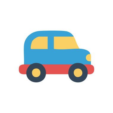 Oyuncu Mavi Araba Vektör Grafiği. Bu neşeli otomobil çizimi çocukluk sevincini ve basit yolculukları anımsatıyor. Taşımacılık hareketi ya da taşıma konsepti için ideal.