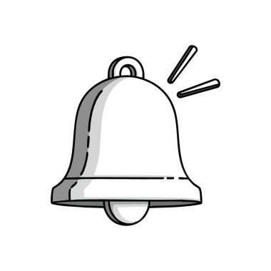 Zil Simgesi Çalıyor. Minimalist uyarı sembolü. Dijital hatırlatıcılar, yeni mesajlar ve önemli güncellemeler için mükemmel. İletişim ve farkındalığı temsil eder.