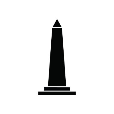 Obelisk Anıtı Siluet Simgesi. Uzun bir çeliği tasvir eden, tarihsel önemi, başarısı ve insan gayretini aktaran temiz vektör görüntüsü. Kalıcı mirası anımsatıyor.