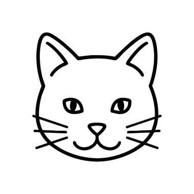 Şirin Kedi Yüzlü Çizim Sanatı. Evcil bir hayvanın, sıcaklığı ve oyunculuğu yansıtan dostane bir tasviri. Çeşitli yaratıcı tasarımlar veya hayvanlarla ilgili projeler için ideal.