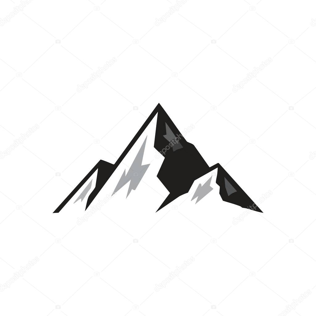 Rugged Mountain Peak Vector Design. Abstract summits portray the grandeur of natural height. This minimalist artwork symbolizes adventure, achievement, and the spirit of exploration.