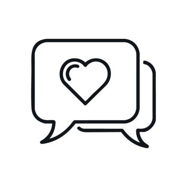 Dijital Sevgi İletişimi. İnternet sohbet baloncuğu sembolü ile sevgisini ifade ediyor. Olumlu geri bildirim, sosyal etkileşim ya da sevilen bir çevrimiçi bağlantı temsil eder.