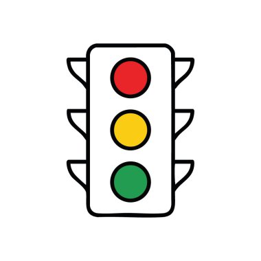 Yol Kontrol Sinyali. Yönetmelik ve güvenliği gösteren canlı bir bağlantı lambası. Üç farklı rengi durmayı, uyarıyı ve ilerleyişi sembolize eder..