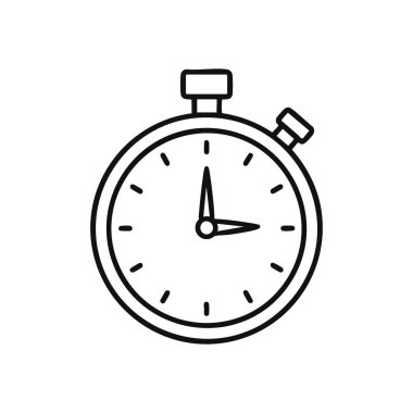 Minimalist Stopwatch Simgesi. Koyu bir zemin üzerinde kusursuz bir zamanlama cihazının temiz beyaz çizgisi. Bu grafik aciliyet, doğruluk ve verimli ilerlemeyi somutlaştırır.