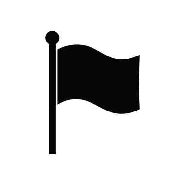 Basit Bayrak Simgesi Tasarımı. Bu minimalist afiş işaretlemeyi, raporlamayı veya yer imlerini temsil ediyor. Dijital arayüzler, uygulamalar ve web tasarımı için ideal.
