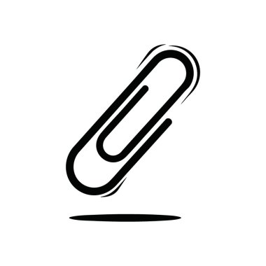 Minimalist Kağıt Kıskacı Sembolü. Gösterişli bir siyah ofis bağlayıcı çizimi, organizasyonel temalar için mükemmel. Birleşmeyi, bağlılığı ve kavramların veya malzemelerin etkili bağlayıcılığını temsil eder.