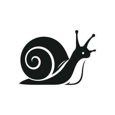 Minimalist Salyangoz Silueti. Zarif bir toprak yumuşakça vektör çizimi, düşünmeyi, sabrı ve sürekli yolculuğu somutlaştırıyor. Doğal kavramlar için ideal..