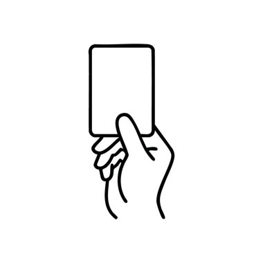 Elle sunum Boş Kart. El değmemiş, süslenmemiş bir dikdörtgeni gösteren minimalist bir simge. Bu grafik potansiyel, kimlik veya gelecekteki erişimi temsil eder.