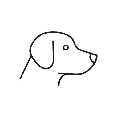 Minimalist köpek başı profil simgesi. Dost canlısı bir evcil hayvanın temiz bir temsili. Bu zarif grafik sadakati, dostluğu ve evcil hayvan sağlığını simgeliyor. Damgalamak için ideal.