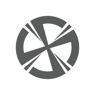 Dinamik Geometrik Sembol. Koyu siyah bir arkaplan üzerinde zarif, koyu gri dairesel bir simge, karmaşık geometrik şekiller içeriyor. Bu çağdaş tasarım gelişim, yenilik ve gelişim kavramlarını somutlaştırır..