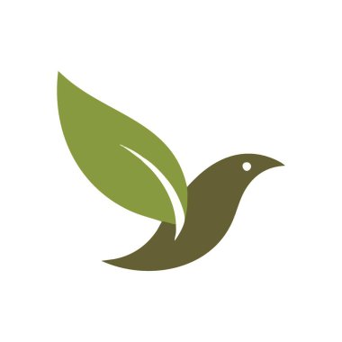 Yeşil Yaprak Kuş Doğa Sembolü. Yontulmuş kuş amblemi yemyeşil bir kanat sergiliyor. Bu organik sanat eserleri barış, koruma ve çevreyle uyumlu bağları temsil eder..