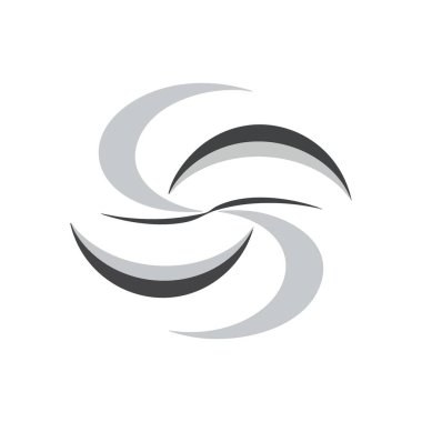 Zarif Soyut Girdap Konsepti. Bu tek renkli grafik zarif kıvrımlı elementleri, akışkan hareketi ve mükemmel dengeyi sembolize ediyor. Çağdaş damgalama için ideal.