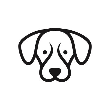 Minimalist Köpek Portresi. Zarif, tek renkli köpek betimlemesi, somut sadakat, arkadaşlık ve sadık evcil hayvanlar. İşlenmiş projeler için mükemmel.