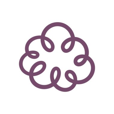 Garip Girdap Bulutu Simgesi. Bu hoş gökyüzü şekli, yaratıcılık, ışık ve rüya gibi ilham uyandıran karanlık bir arkaplana karşı eşsiz bir döngü çizgisi içerir..