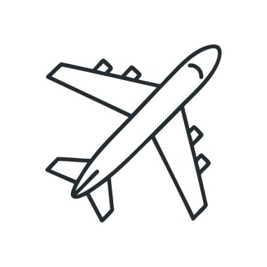 Basit Uçak Seyahat Simgesi. Modern havacılık sembolü gösterişli bir taslak tarzında. Seyahatler, küresel bağlantı ve keşif ruhu için mükemmel..