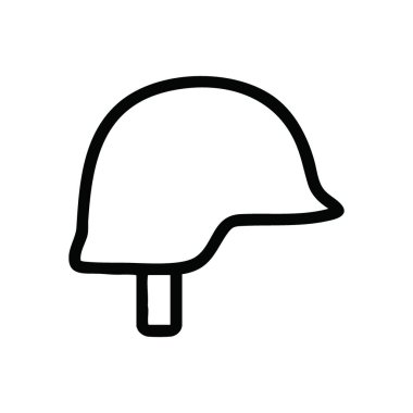 Askeri Miğfer Simgesi. Siyah arka planda minimalist savaş başlığı silueti. Korunma, hizmet, hatırlama ve tarihi çatışmaları temsil eder.