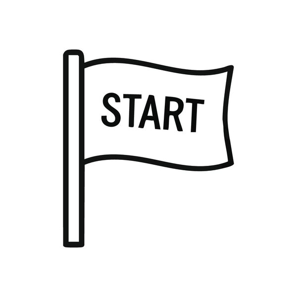 Минимальная икона флага. Эта чистая графика изображает размахивающий баннер, сигнализирующий о новом начале для любого начинания. Он символизирует прогресс и новую главу.